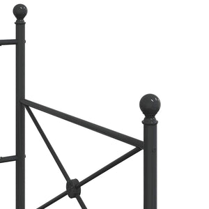 Κρεβάτι ημέρας χωρίς στρώμα Μαύρο 90x200 cm Ατσάλι