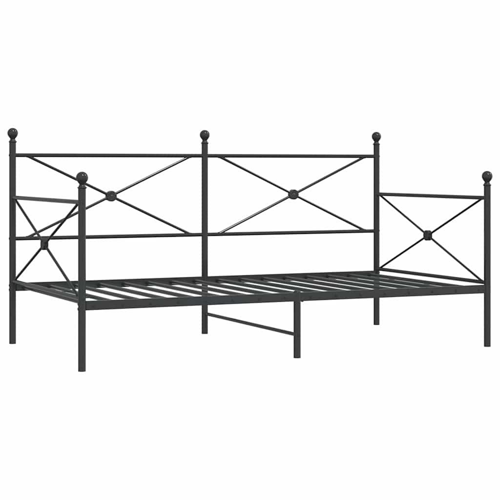 Κρεβάτι ημέρας χωρίς στρώμα Μαύρο 100x190 cm Ατσάλι
