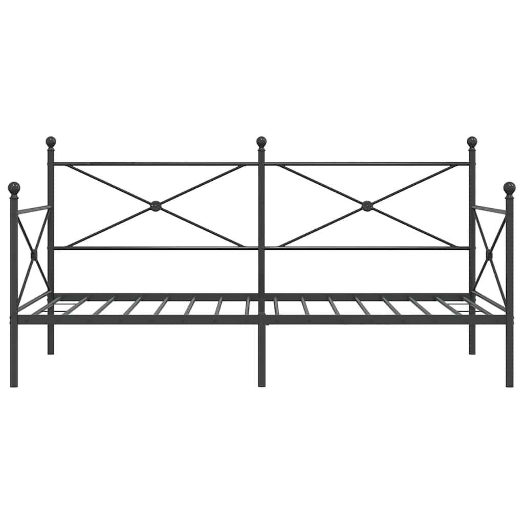 Κρεβάτι ημέρας χωρίς στρώμα Μαύρο 100x190 cm Ατσάλι