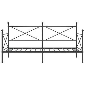 Κρεβάτι ημέρας χωρίς στρώμα Μαύρο 100x190 cm Ατσάλι