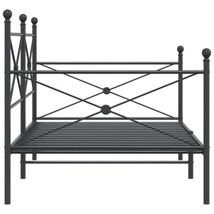 Κρεβάτι ημέρας χωρίς στρώμα Μαύρο 100x190 cm Ατσάλι