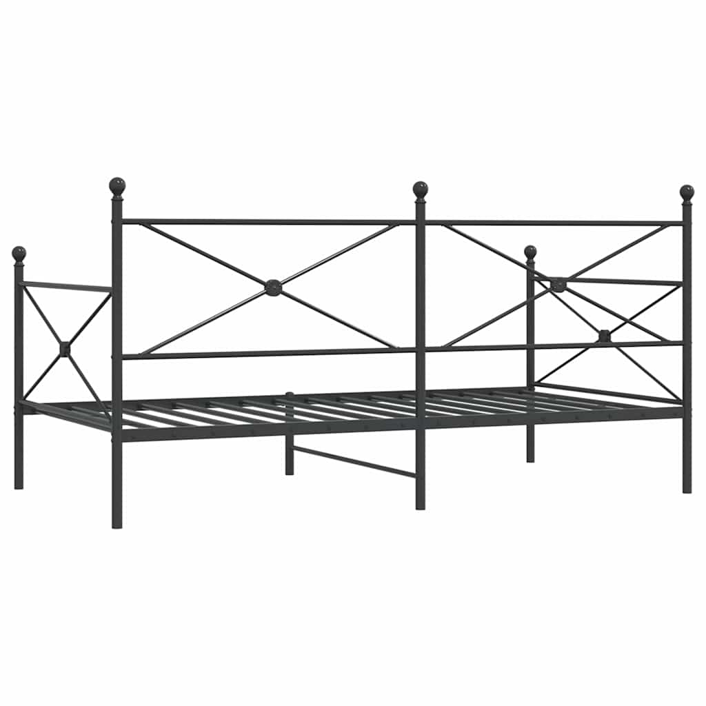 Κρεβάτι ημέρας χωρίς στρώμα Μαύρο 100x190 cm Ατσάλι