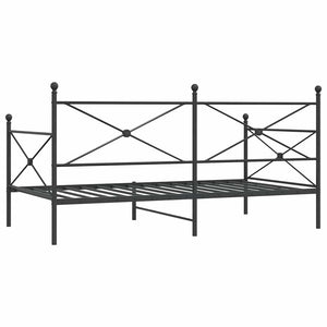 Κρεβάτι ημέρας χωρίς στρώμα Μαύρο 100x190 cm Ατσάλι