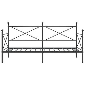 Κρεβάτι ημέρας χωρίς στρώμα Μαύρο 100x200 cm Ατσάλι