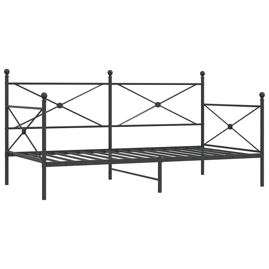 Κρεβάτι ημέρας χωρίς στρώμα Μαύρο 107x203 cm Ατσάλι