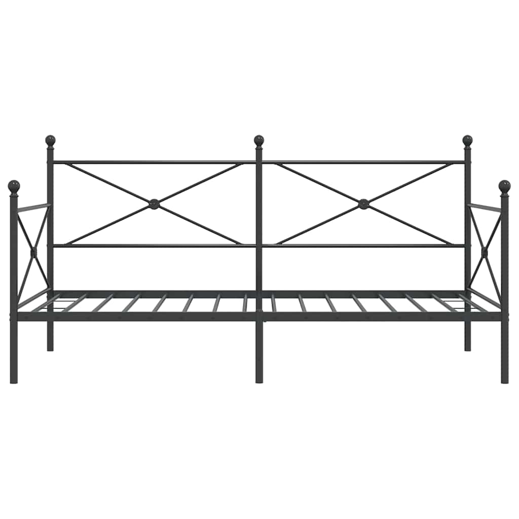 Κρεβάτι ημέρας χωρίς στρώμα Μαύρο 107x203 cm Ατσάλι