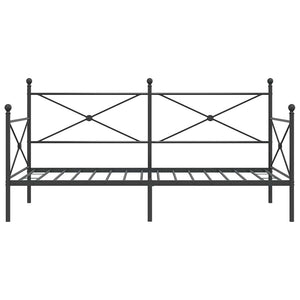 Κρεβάτι ημέρας χωρίς στρώμα Μαύρο 107x203 cm Ατσάλι