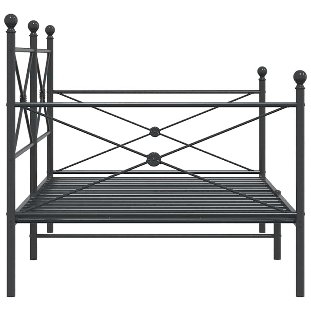 Κρεβάτι ημέρας χωρίς στρώμα Μαύρο 107x203 cm Ατσάλι