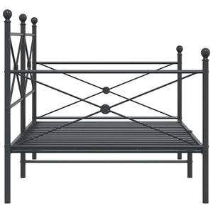 Κρεβάτι ημέρας χωρίς στρώμα Μαύρο 107x203 cm Ατσάλι