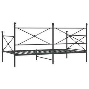 Κρεβάτι ημέρας χωρίς στρώμα Μαύρο 107x203 cm Ατσάλι