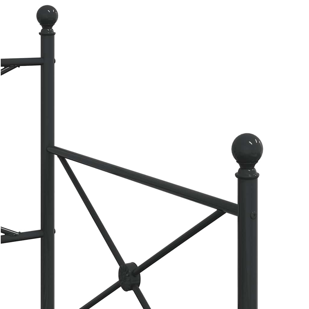 Κρεβάτι ημέρας με καρότσα χωρίς στρώμα Μαύρο 90x190 cm Ατσάλι - Pakobazaar