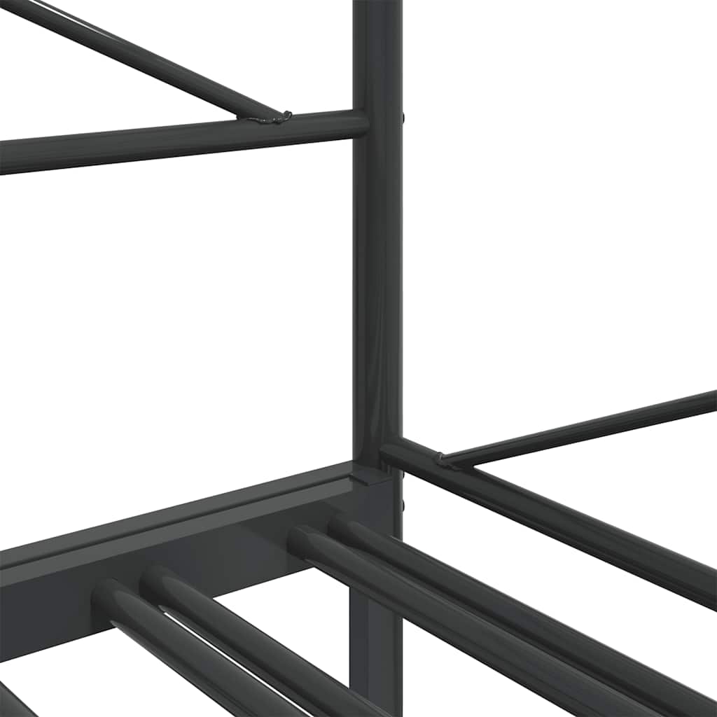 Κρεβάτι ημέρας με καρότσα χωρίς στρώμα Μαύρο 100x200 cm Ατσάλι - Pakobazaar