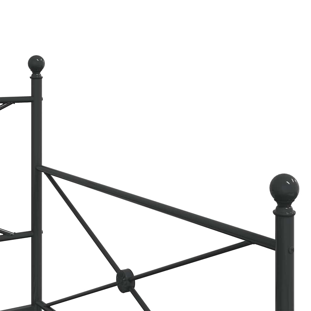 Κρεβάτι ημέρας με καρότσα χωρίς στρώμα Μαύρο 100x200 cm Ατσάλι - Pakobazaar