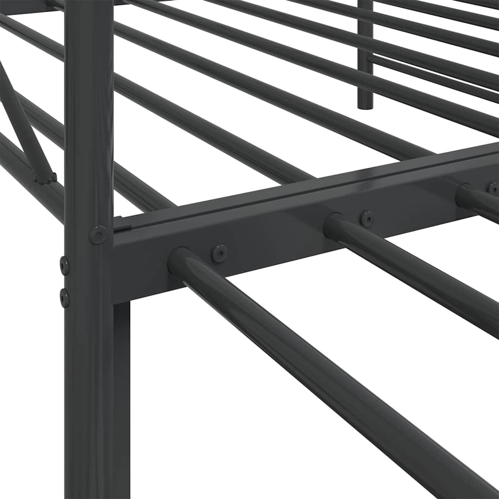 Κρεβάτι ημέρας με καρότσα χωρίς στρώμα Μαύρο 107x203 cm Ατσάλι - Pakobazaar