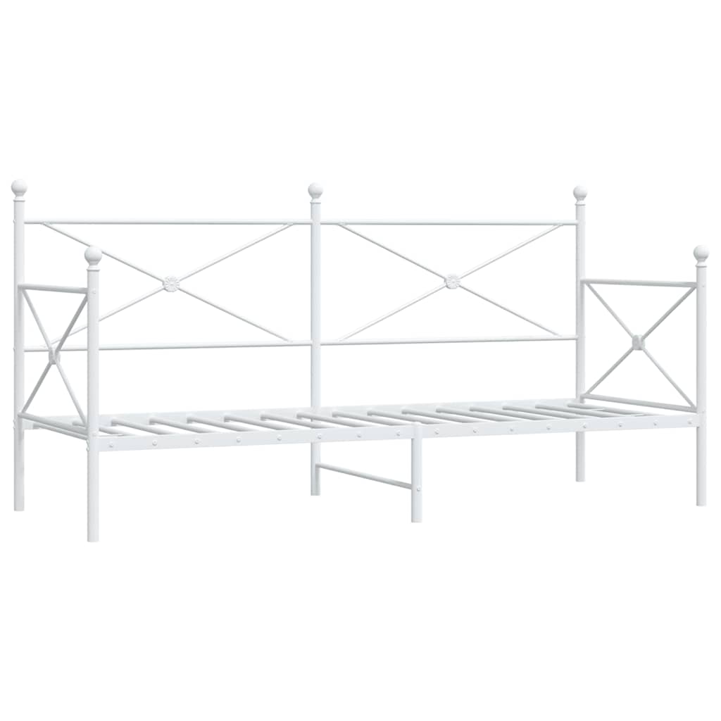 Κρεβάτι ημέρας χωρίς στρώμα Λευκό 90x190 cm Ατσάλι