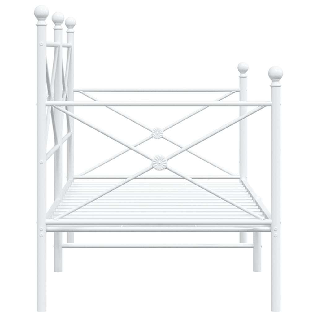 Κρεβάτι ημέρας χωρίς στρώμα Λευκό 90x190 cm Ατσάλι