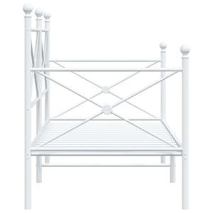 Κρεβάτι ημέρας χωρίς στρώμα Λευκό 90x190 cm Ατσάλι