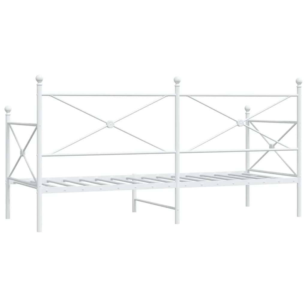Κρεβάτι ημέρας χωρίς στρώμα Λευκό 90x190 cm Ατσάλι