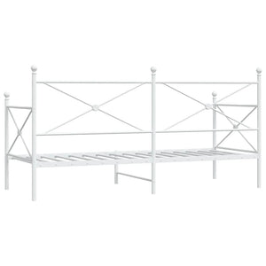Κρεβάτι ημέρας χωρίς στρώμα Λευκό 90x190 cm Ατσάλι