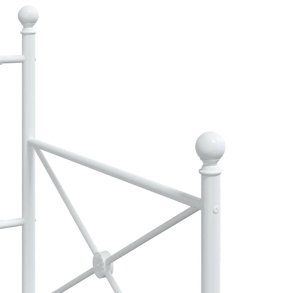 Κρεβάτι ημέρας χωρίς στρώμα Λευκό 90x190 cm Ατσάλι