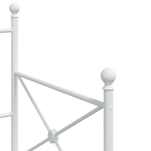 Κρεβάτι ημέρας χωρίς στρώμα Λευκό 90x190 cm Ατσάλι