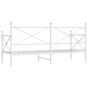 Κρεβάτι ημέρας χωρίς στρώμα Λευκό 90x200 cm Ατσάλι