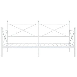Κρεβάτι ημέρας χωρίς στρώμα Λευκό 100x200 cm Ατσάλι - Pakobazaar