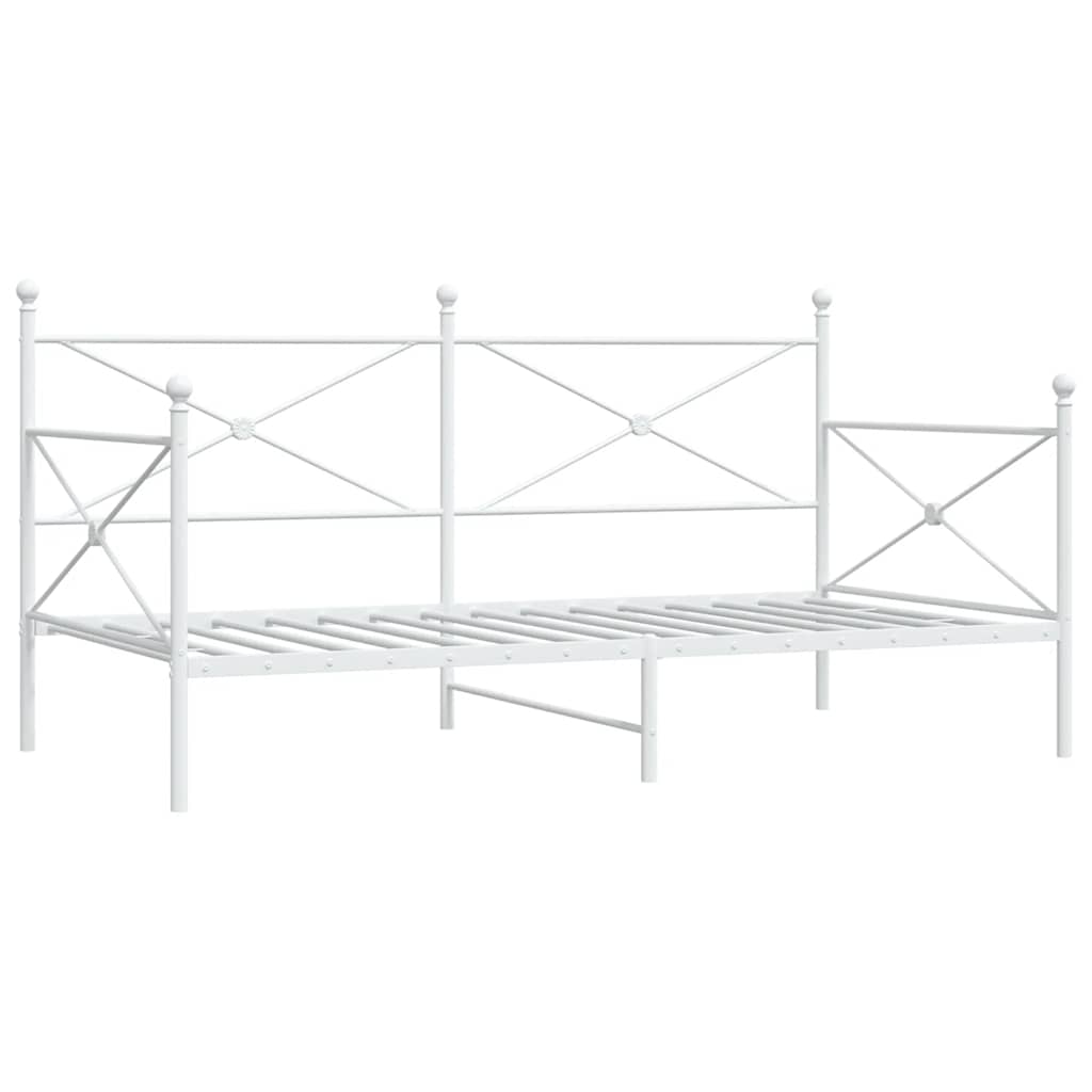 Κρεβάτι ημέρας χωρίς στρώμα Λευκό 107x203 cm Ατσάλι