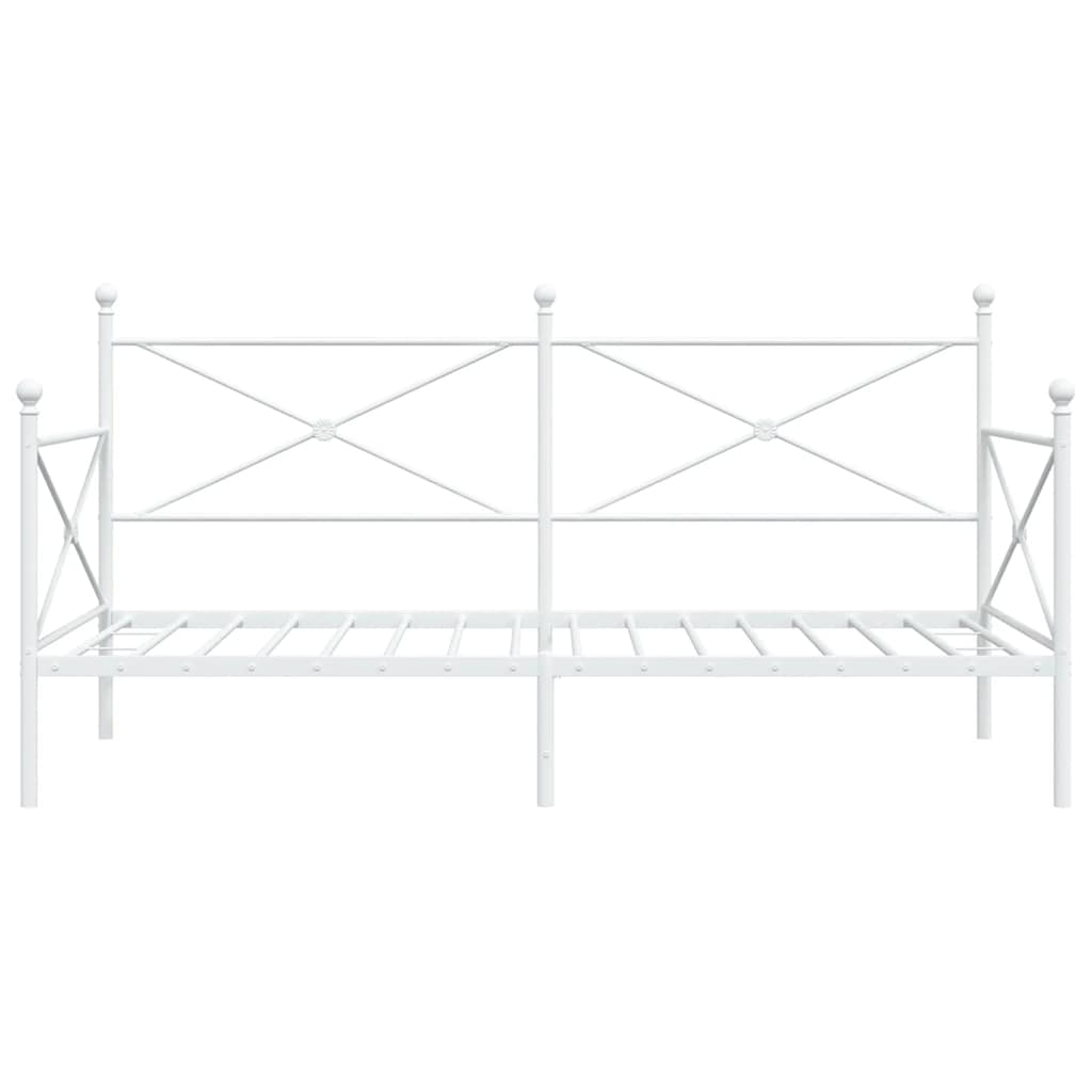 Κρεβάτι ημέρας χωρίς στρώμα Λευκό 107x203 cm Ατσάλι