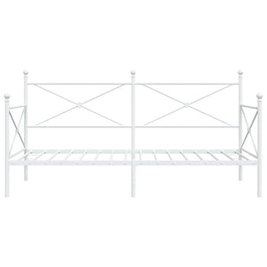Κρεβάτι ημέρας χωρίς στρώμα Λευκό 107x203 cm Ατσάλι