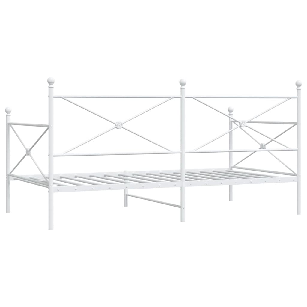 Κρεβάτι ημέρας χωρίς στρώμα Λευκό 107x203 cm Ατσάλι
