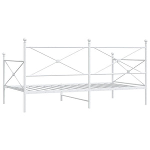 Κρεβάτι ημέρας χωρίς στρώμα Λευκό 107x203 cm Ατσάλι