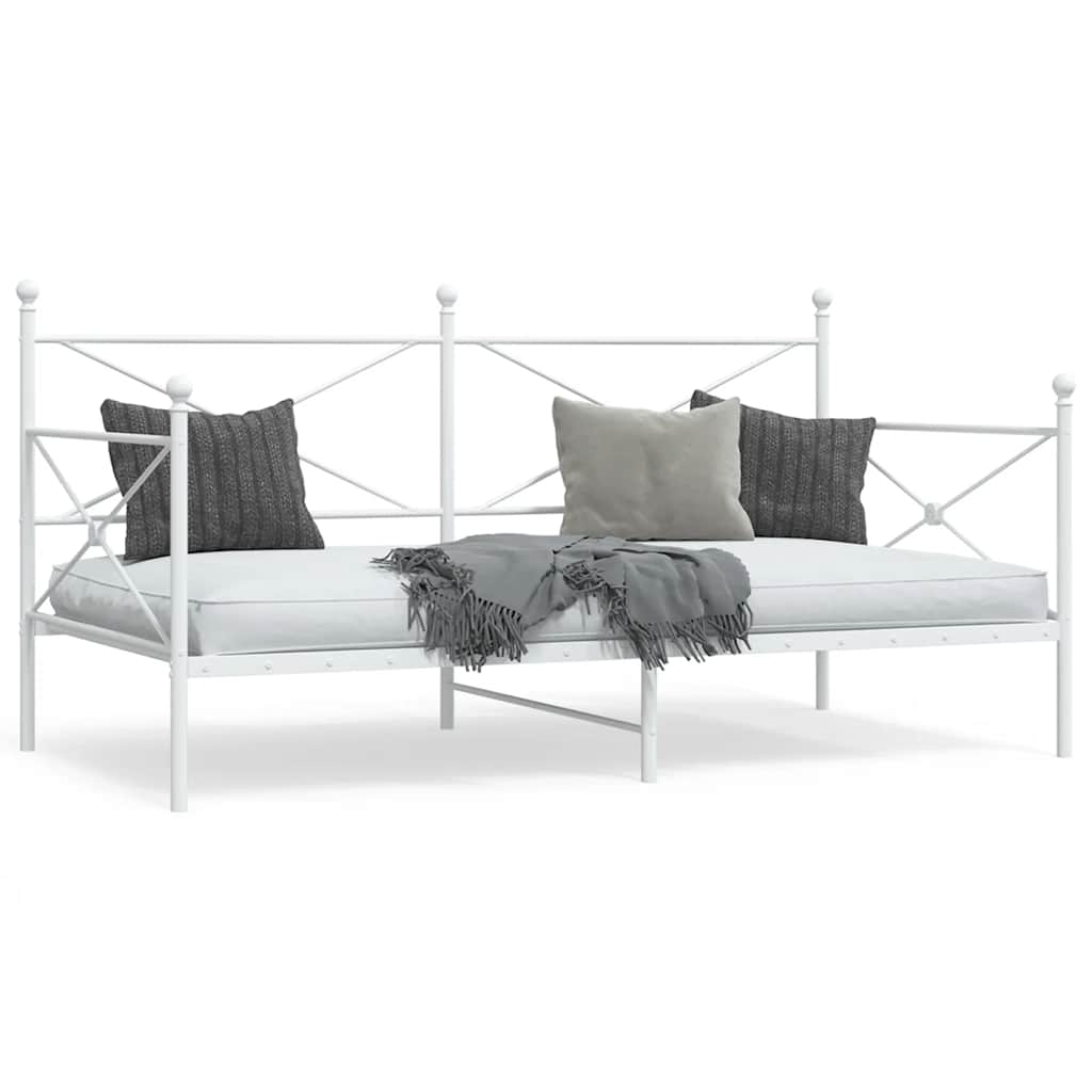Κρεβάτι ημέρας χωρίς στρώμα Λευκό 107x203 cm Ατσάλι