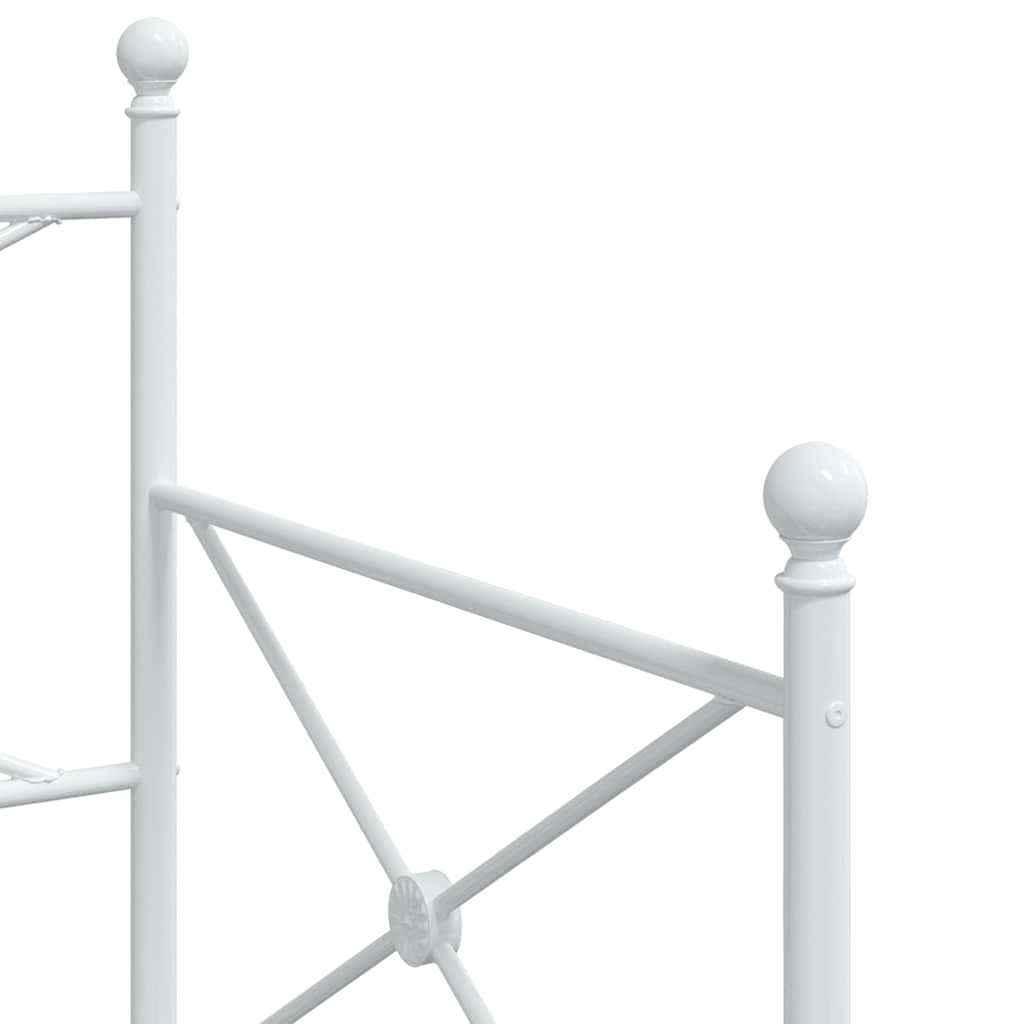 Κρεβάτι ημέρας με καρότσα χωρίς στρώμα Λευκό 80x200 cm Ατσάλι