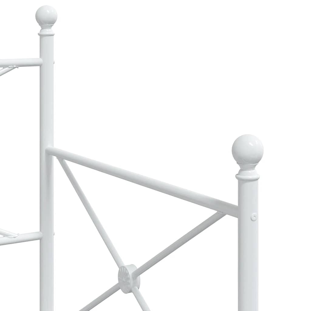 Κρεβάτι ημέρας με καρότσα χωρίς στρώμα Λευκό 90x200 cm Ατσάλι