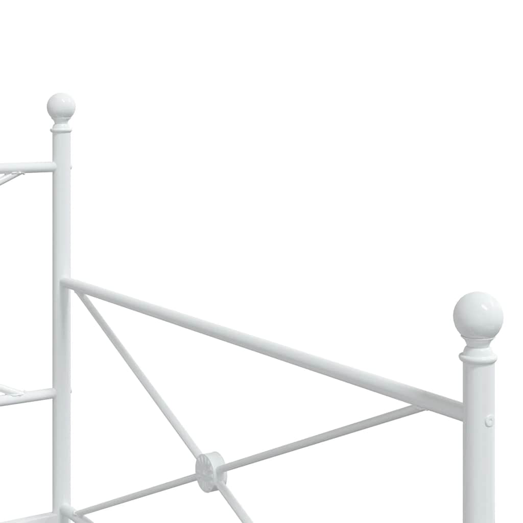 Κρεβάτι ημέρας με καρότσα χωρίς στρώμα Λευκό 100x190 cm Ατσάλι