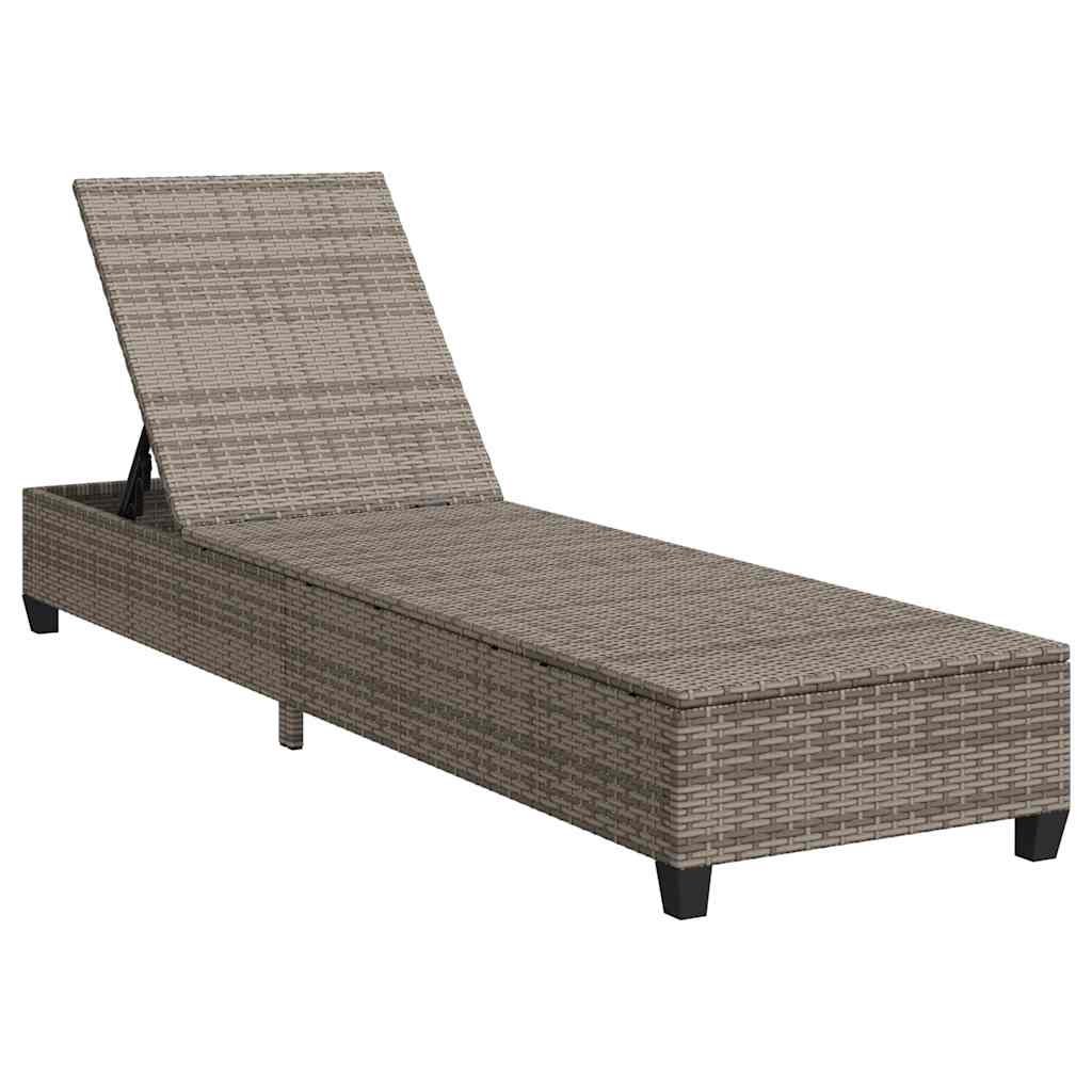 Ξαπλώστρα με Μαξιλάρια Γκρι 55x200x25,5 εκ. από Συνθετικό Ρατάν - Pakobazaar