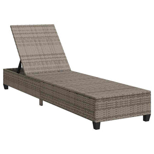 Ξαπλώστρα με Μαξιλάρια Γκρι 55x200x25,5 εκ. από Συνθετικό Ρατάν - Pakobazaar