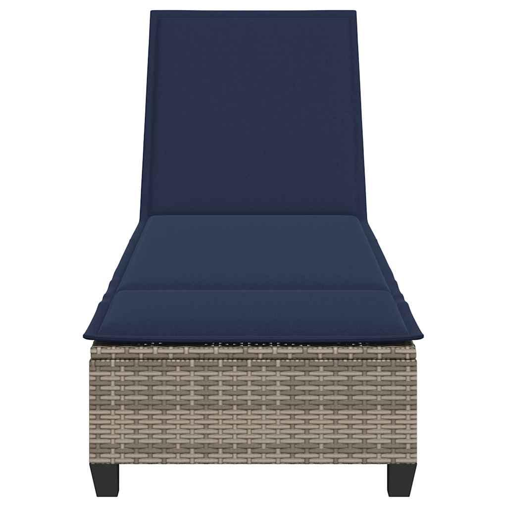 Ξαπλώστρα με Μαξιλάρια Γκρι 55x200x25,5 εκ. από Συνθετικό Ρατάν - Pakobazaar