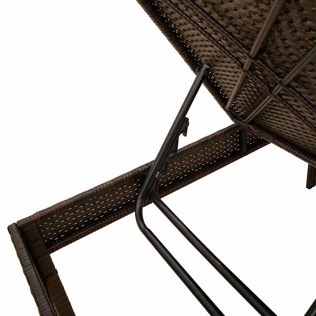 Ξαπλώστρα με Μαξιλάρι Καφέ 55x200x44 εκ. από Συνθετικό Ρατάν - Pakobazaar