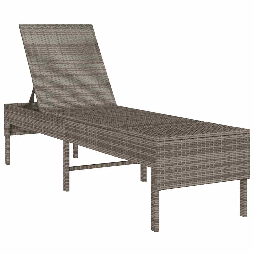 Ξαπλώστρα με Μαξιλάρι Γκρι 55x200x44 εκ. από Συνθετικό Ρατάν - Pakobazaar