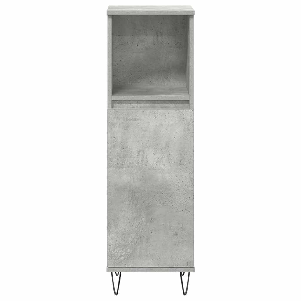 Σετ Επίπλων Μπάνιου 3 Τεμαχίων Γκρι Σκυροδέματος από Επεξ. Ξύλο - Pakobazaar