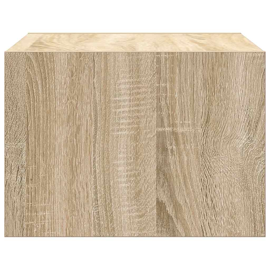 Κομοδίνο Επιτοίχιο με Φώτα LED Sonoma Δρυς - Pakobazaar