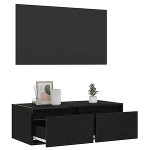 Έπιπλο Τηλεόρασης με LED Μαύρη βελανιδιά 75x35,5x25 εκ. - Pakobazaar