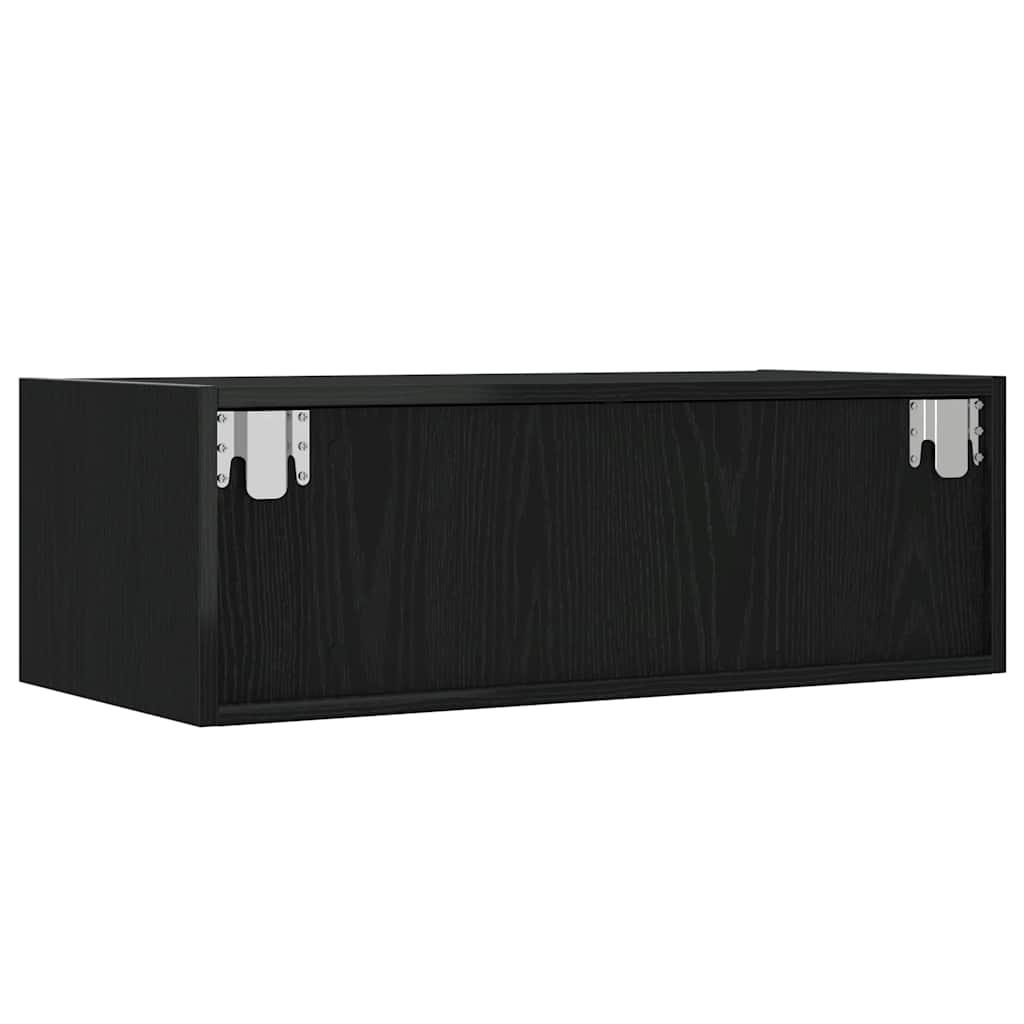 Έπιπλο Τηλεόρασης με LED Μαύρη βελανιδιά 75x35,5x25 εκ. - Pakobazaar