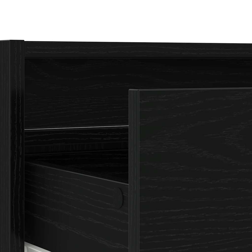 Έπιπλο Τηλεόρασης με LED Μαύρη βελανιδιά 75x35,5x25 εκ. - Pakobazaar