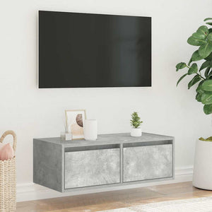 Έπιπλο Τηλεόρασης με LED Γκρι Σκυροδέματος 75x35,5x25 εκ. - Pakobazaar