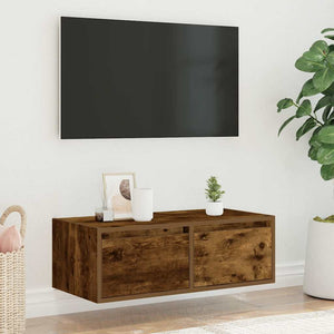 Έπιπλο Τηλεόρασης με LED Καπνιστή Δρυς 75x35,5x25 εκ. - Pakobazaar