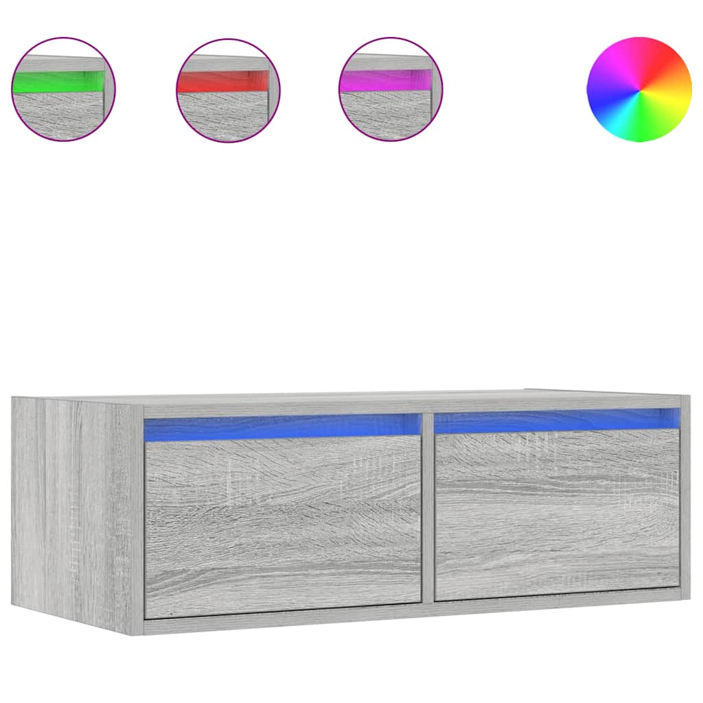 Έπιπλο Τηλεόρασης με LED Γκρι Sonoma 75x35,5x25 εκ. - Pakobazaar