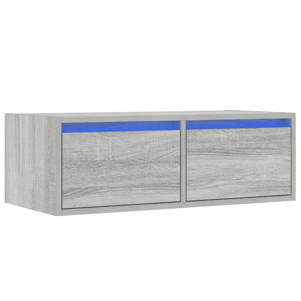 Έπιπλο Τηλεόρασης με LED Γκρι Sonoma 75x35,5x25 εκ. - Pakobazaar
